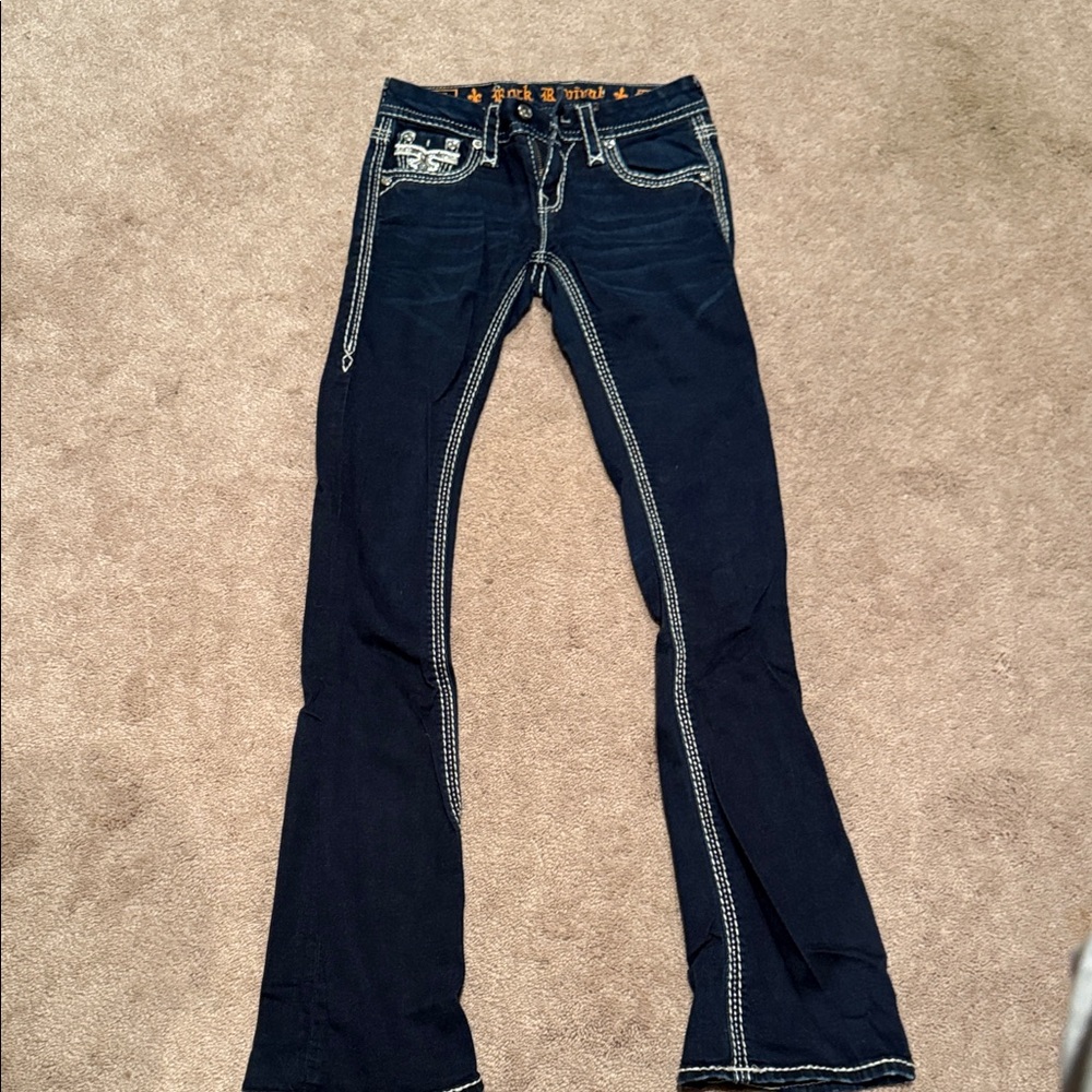 Rock Revival Dark Blue Boot Cut Jeans - Picture 3 of 6